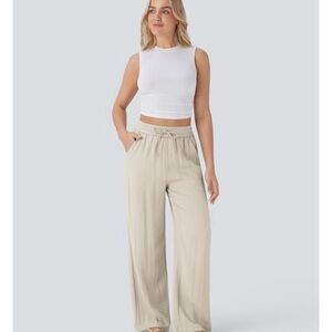 Halara High Waist Drawstring Wide Leg Casual Pants